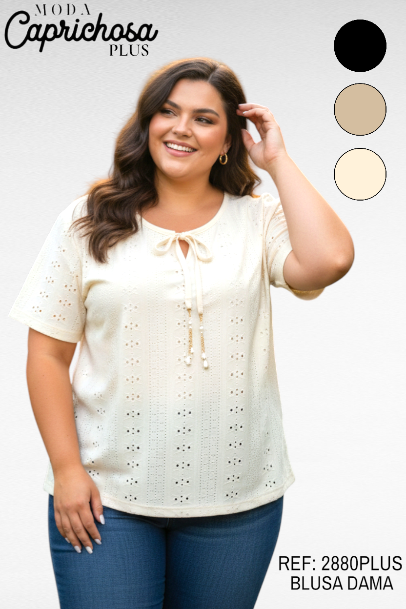 BLUSA PLUS MANGA CORTA