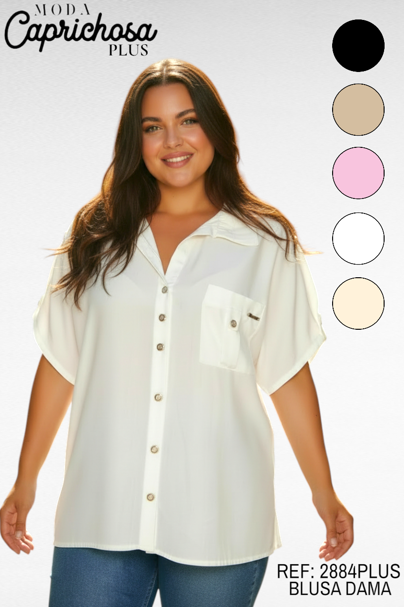 CAMISA PLUS MANGA CORTA