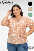 BLUSA PLUS MANGA BOLERO CORTA