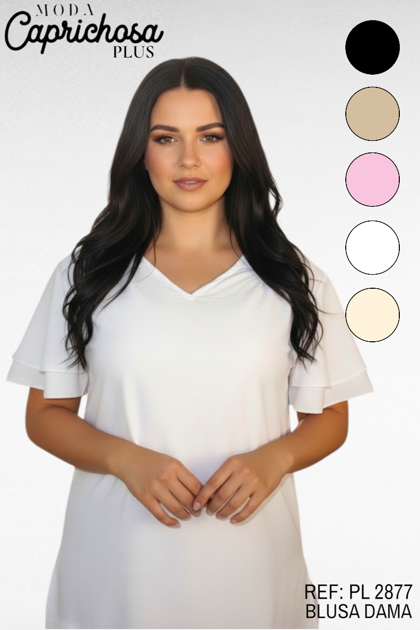 BLUSA PLUS MANGA BOLERO CORTA